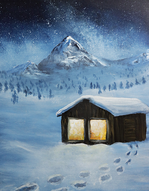 tutoriel de peinture acrylique peindre un paysage d'hiver